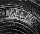 Dallas Texas manhole cover Black & White Print